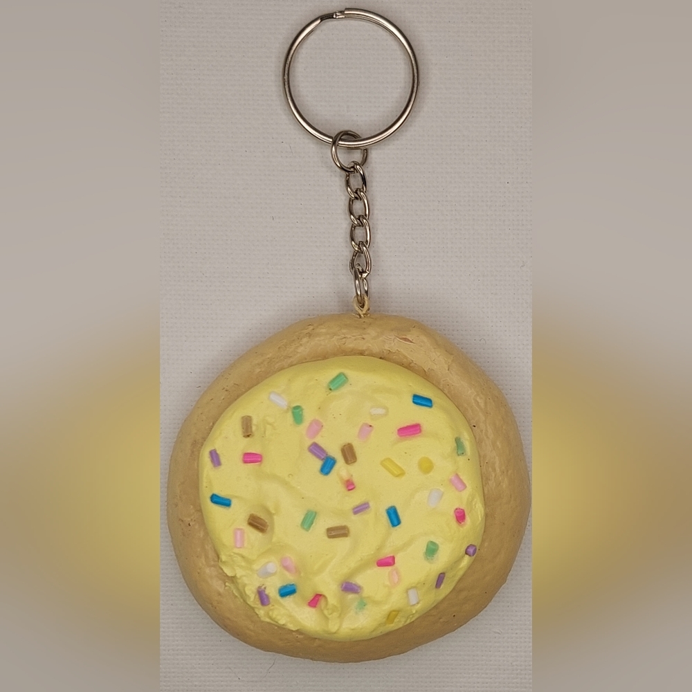 Yellow Frosted Cookie Keychain